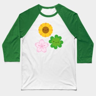 Kawaii Spring Flowers Baseball T-Shirt